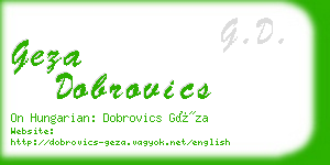 geza dobrovics business card